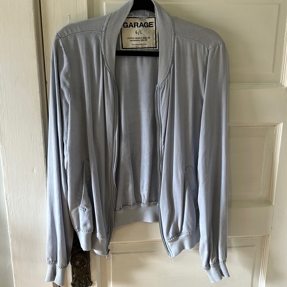 Blue bomber jacket